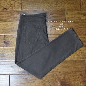 AG Adriano Goldschmied Pants 36/32 Brown Flat Front 5 Pockets Machine Wash Bin 3